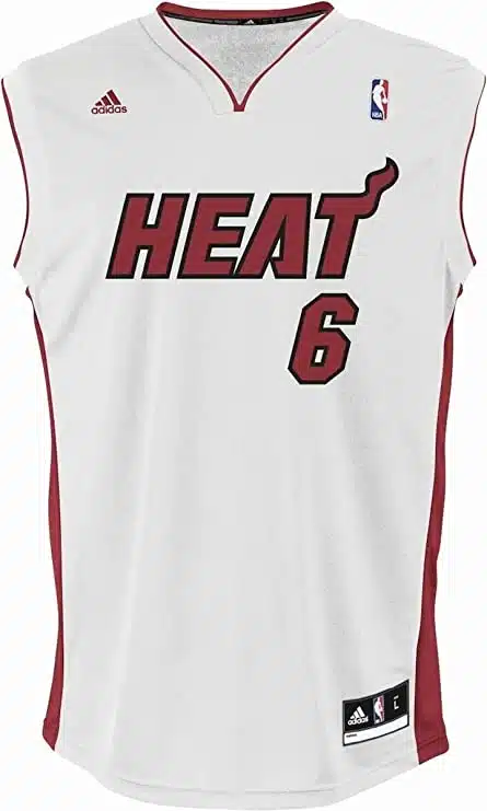 maillot lebron james miami heat whiote