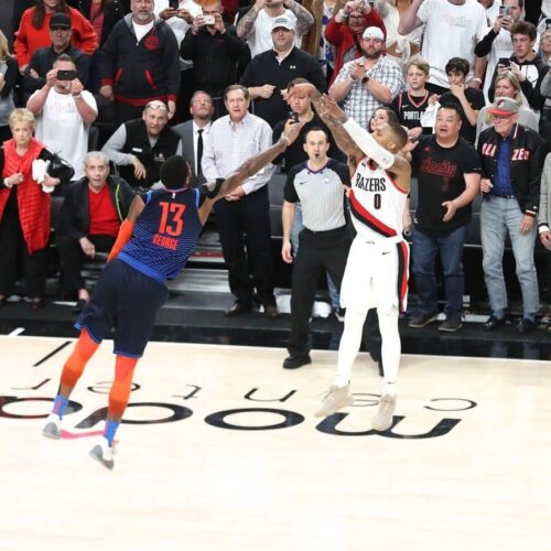 Image de l'article Dame 7 Lights out : un coloris OKC Thunder pour fêter le match d'antologie de Damian Lillard