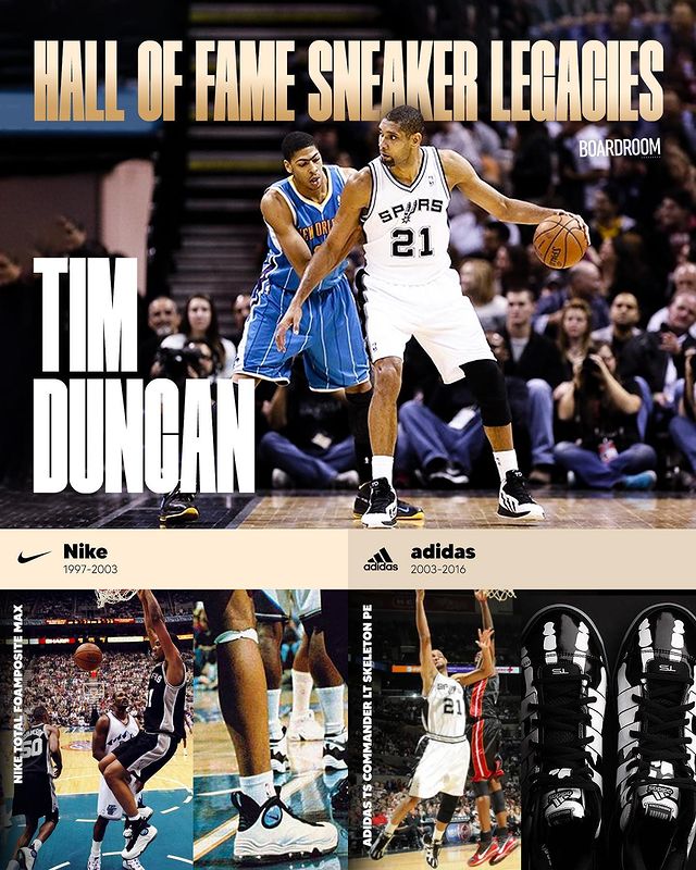 contrat chaussure tim duncan hall of fame 2021