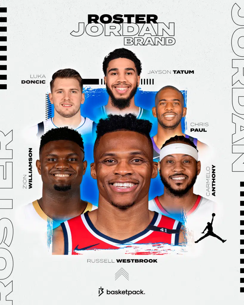 roster nba jordan brand