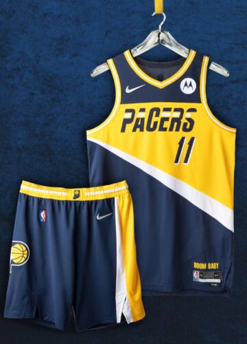Image de l'article Maillot City 2021-2022 des Indiana Pacers : la ABA à l'honneur !