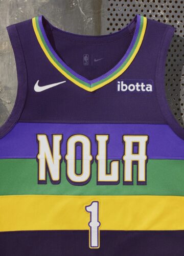 Image de l'article Maillot City Edition 2022-2023 des New Orleans Pelicans : le carnaval !