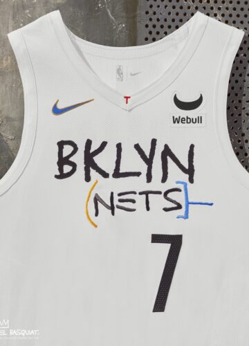 Image de l'article Maillot City Edition 2022-2023 des Brooklyn Nets : le retour de Basquiat !