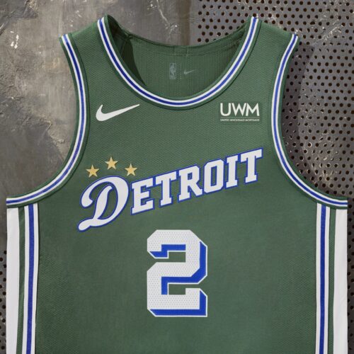 Image de l'article Maillot City Edition 2022-2023 des Detroit Pistons : The Saint !