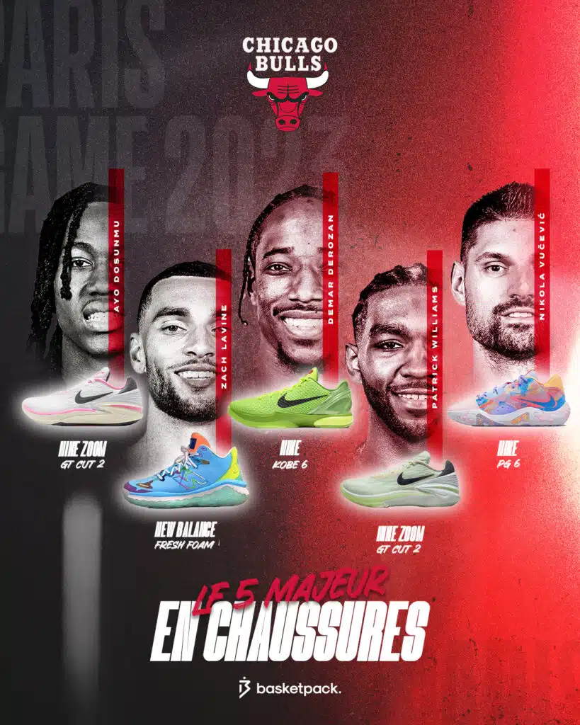 nba paris game 2023 equipements chaussures chicago bulls