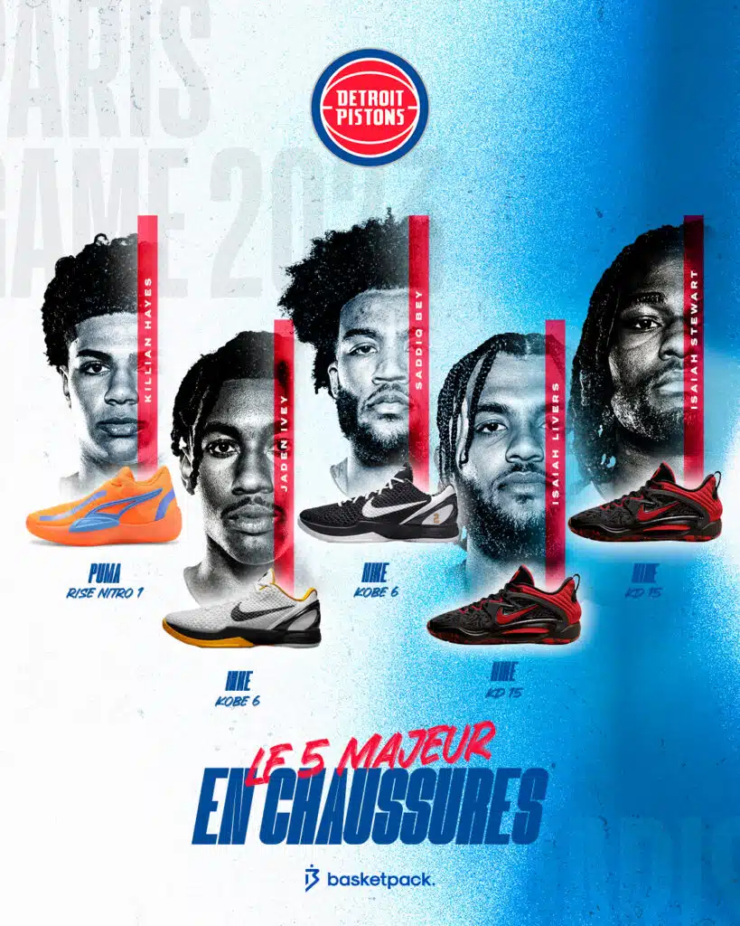 nba paris game 2023 equipements chaussures detroit pistons