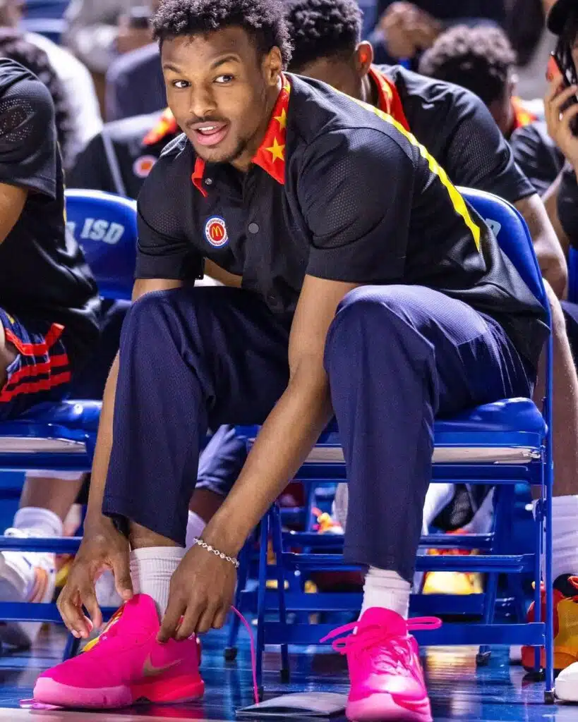 bronny james en nike lors du mcdonalds all american game 2023