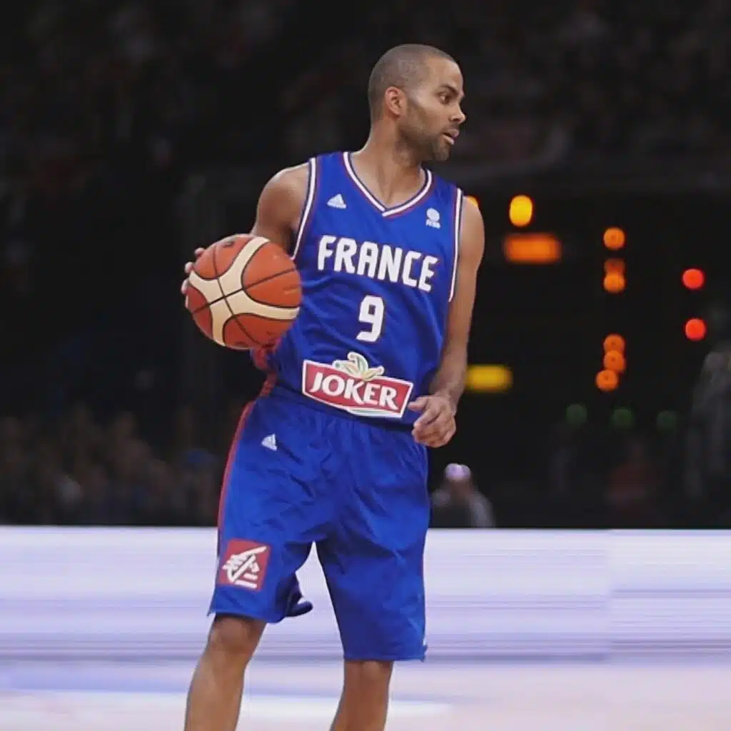 maillot 9 tony parker retirer equipe de france ffbb