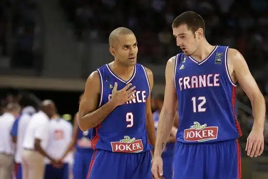 maillot 9 tony parker retirer equipe de france ffbb