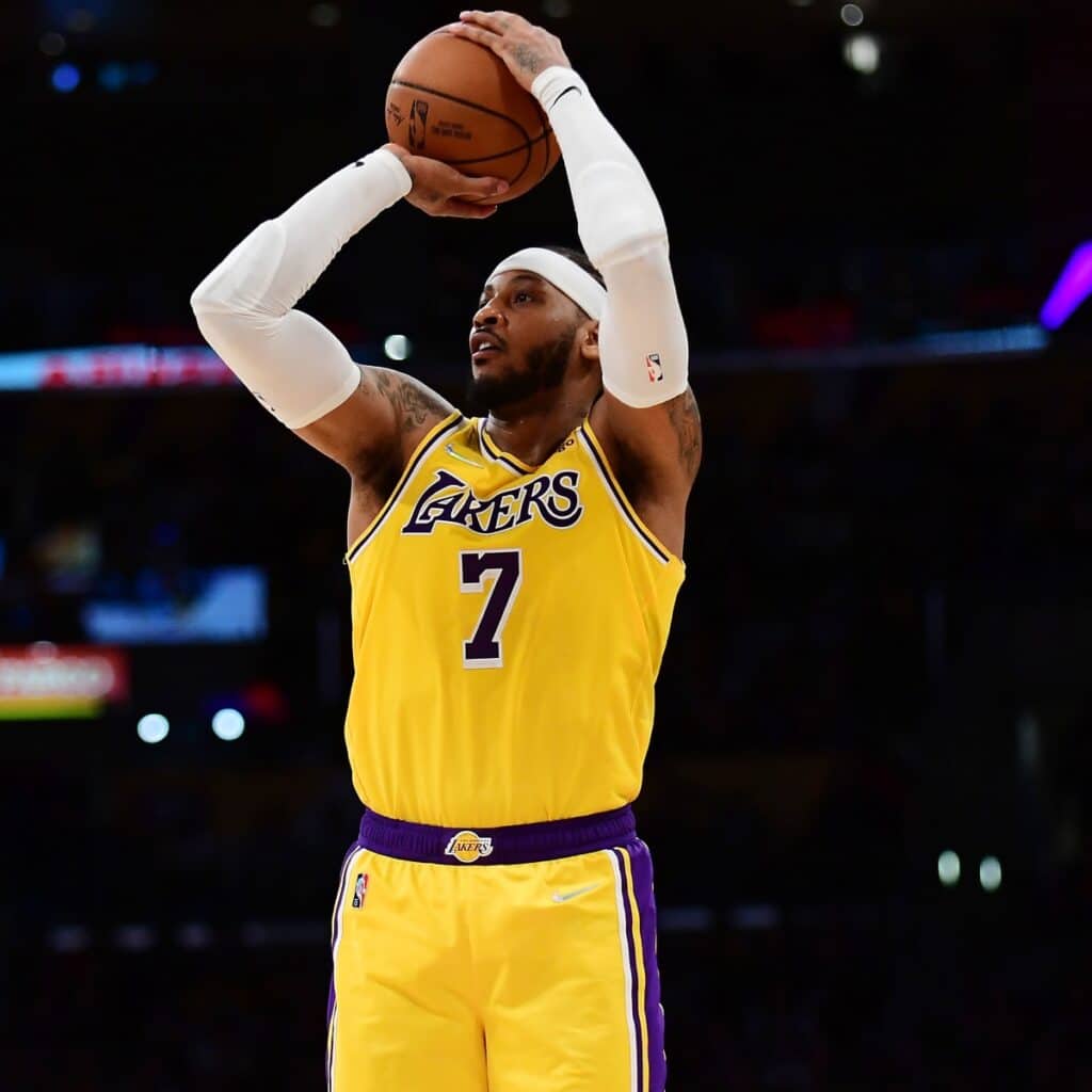 retraite carmelo anthony maillot trail lakers
