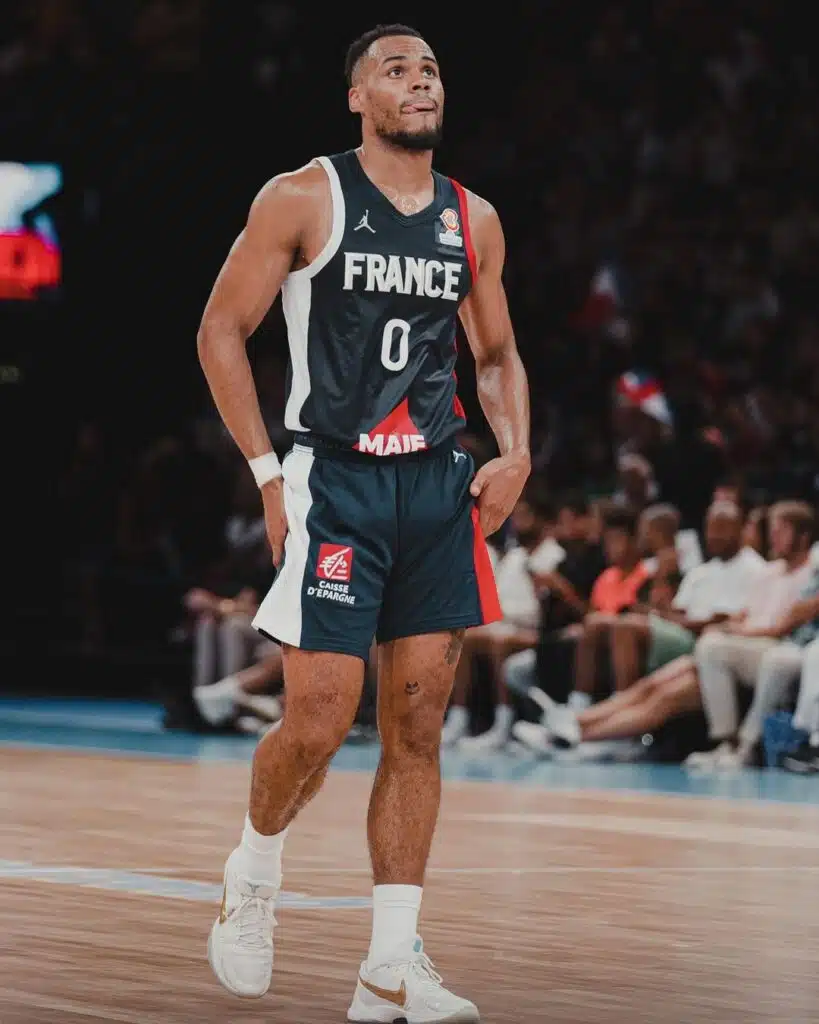 maillot equipe france basketball deux numeros O elie okobo