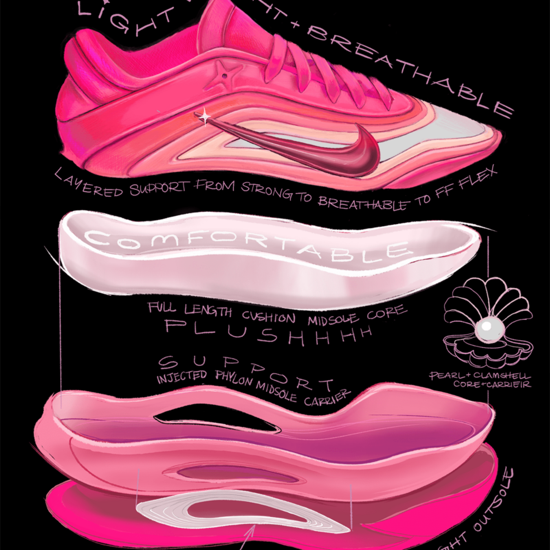 nike a one pink aura aja wilson chaussure signature shoe