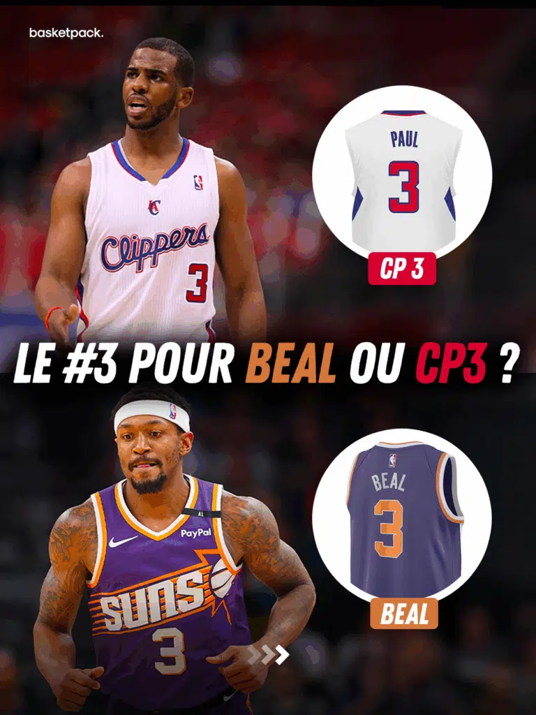 maillot clippers numero 3 beal ou paul cp3