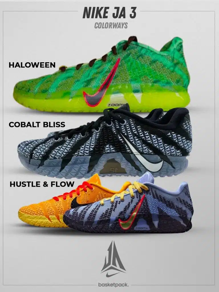 nike ja 3 colorways coconut milk sail