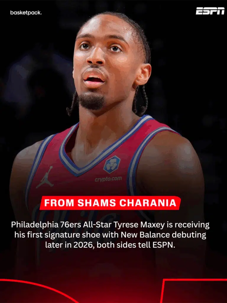 chaussure signature new balance tyrese maxey 2026