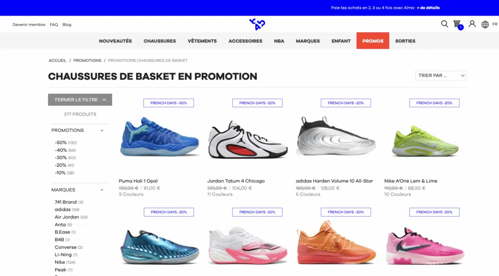 chaussure de basket pas chère