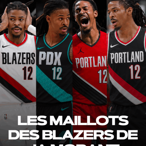 Image de l'article Ja Morant chez les Blazers : on te présente ses maillots officiels !
