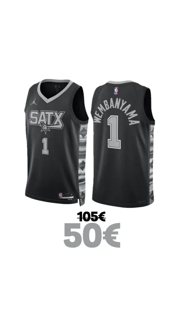 maillot wembanyama officiel pas cher promotion 50 euros